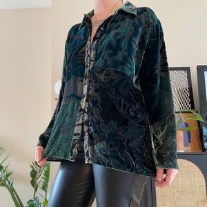 Vintage Velvet & Silk Blouse